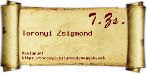 Toronyi Zsigmond névjegykártya